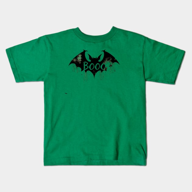 Boo -  Grunge Bat Scare I Kids T-Shirt by trubble